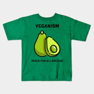 Veganism Peace For All Species Kids T-Shirt